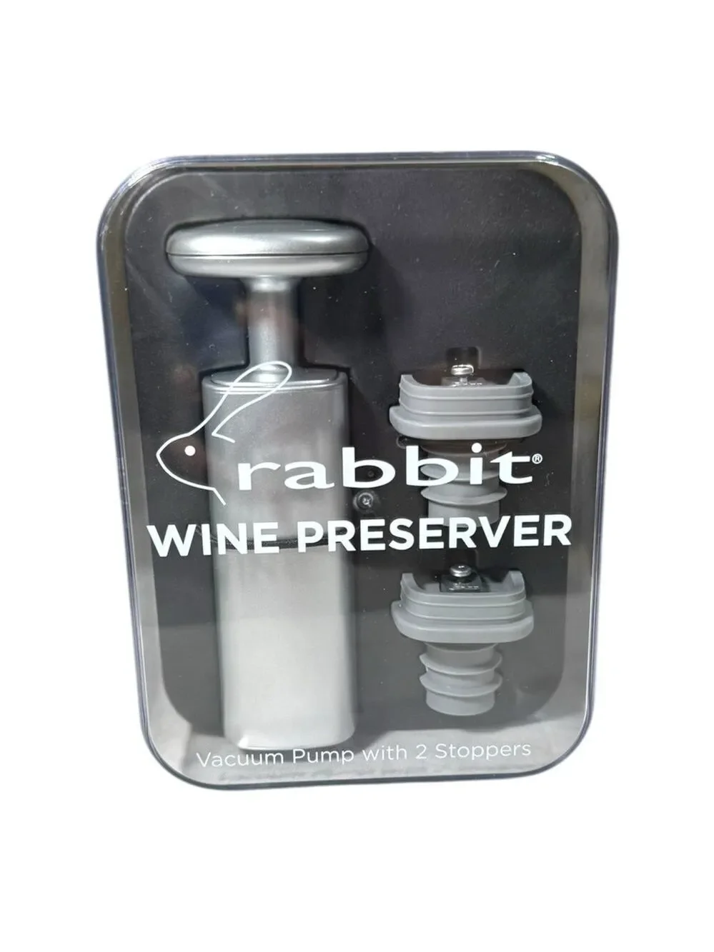 Rabbit Wine Preserver Set Silver